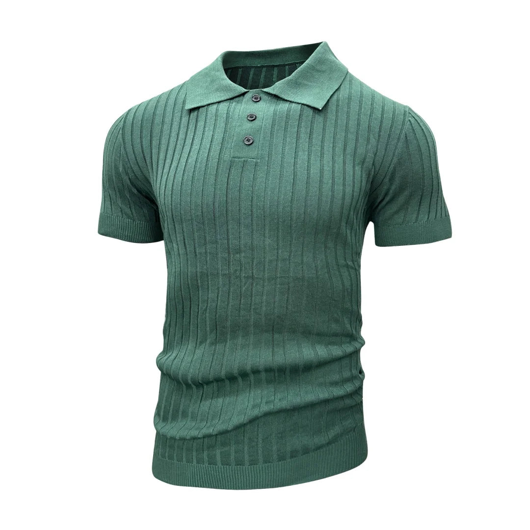 Men's Short Sleeve Summer Outdoor Leisure Knitted Short Sleeve Breathable Comfortable Stretch Polo Shirt US Size