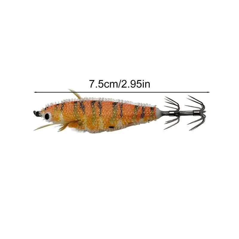 7.5cm horizontal Squid Jigs Fishing Lure Artificial Squid Hook Plated Jigging Baits For Sea Fishing Cuttlefish Luminous