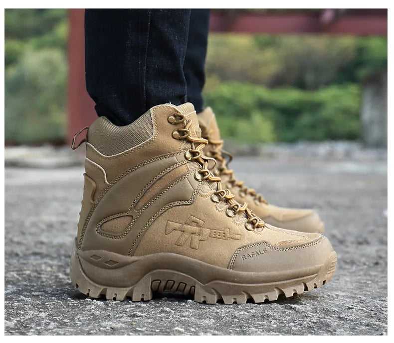 Hiking Shoes Men Mid-top Outdoor Thick-soled Ankle Boots Men Comfortable Breathable Anti-slip Casual Sports Shoes Sneakers Men