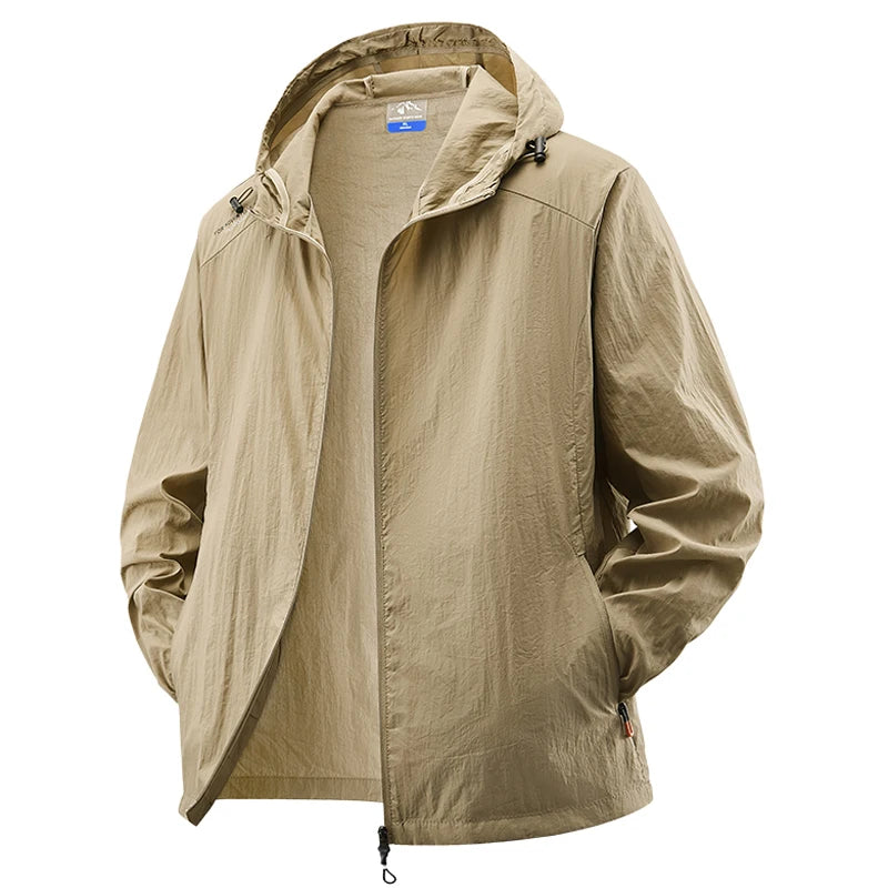 Summer Waterproof Hiking Jackets Men Fishing Cycling Hooded Gym Sports Running Coat Outdoor Sun-Protective Thin Jacket Clothing