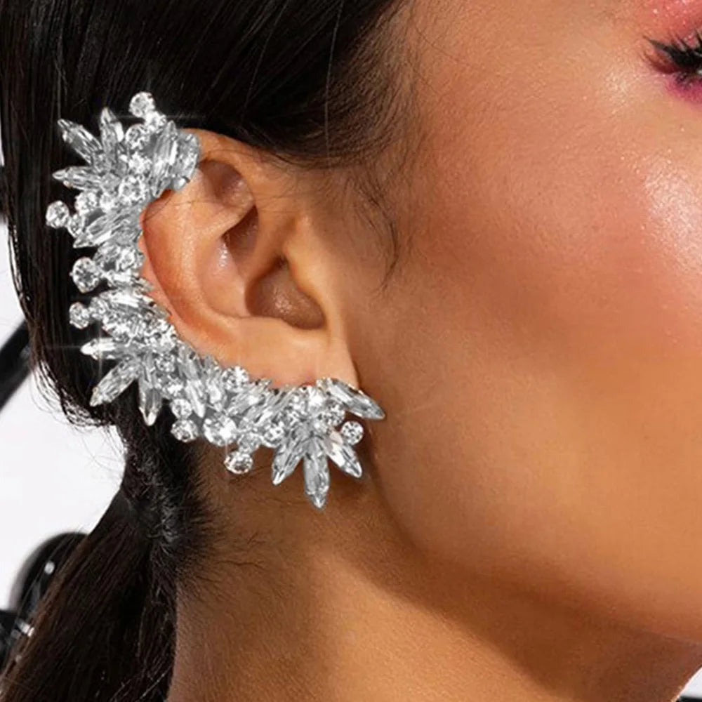 Stonefans Tassel Ear Clips Without Piercing Earrings Jewellery Geometric Earrings Women 2024 Trend Luxury Designer Y2k Gift