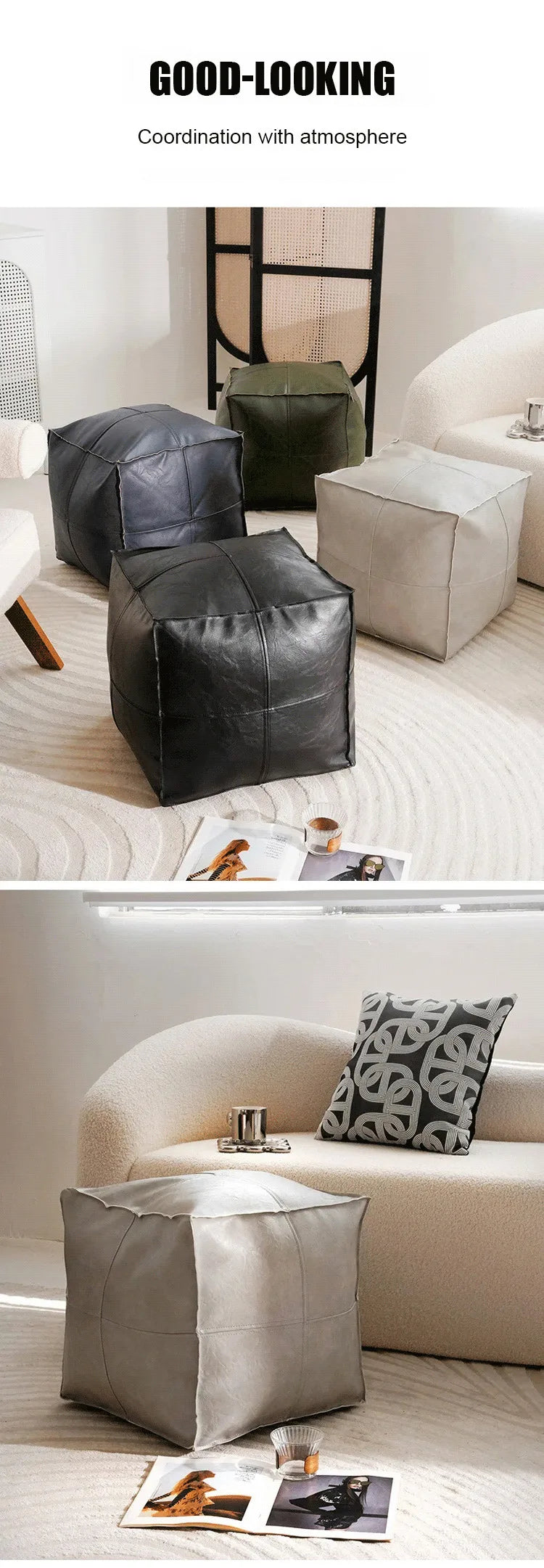 Living Room Sofa Collection Short Stool Idle Clothes DIY Lazy Sofa Household Sitting Pier Bay Window Stool Clothes Storage Bag