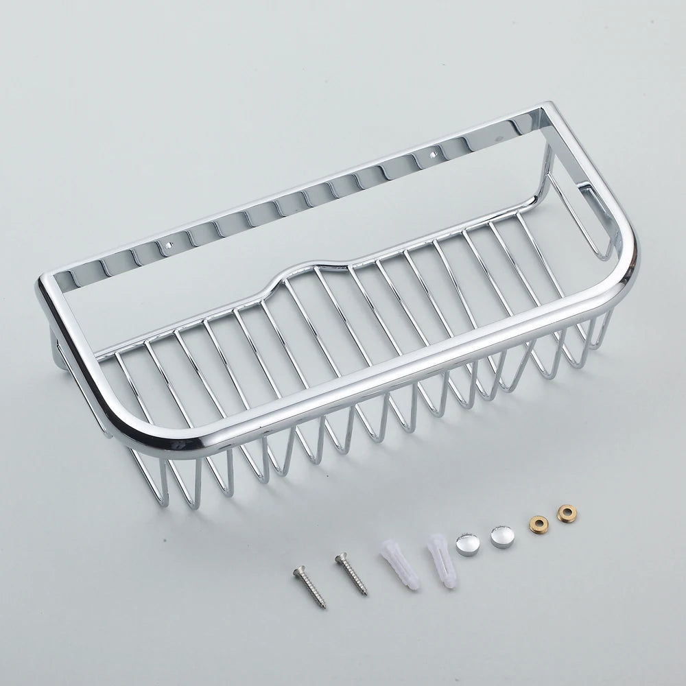 BAKALA Brass Bathroom Accessories Corner Shelf  Finished Wall Mounted Bath Shower Caddy Storage Holder BR-6716