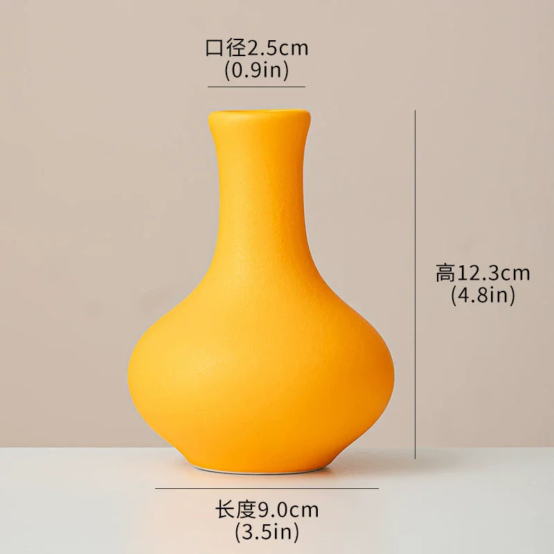 Ceramic Vases Set of 5 Multiple colors Design Handmade Terracotta Flower Pot Home Decor Christmas Decoration Table Centerpiece