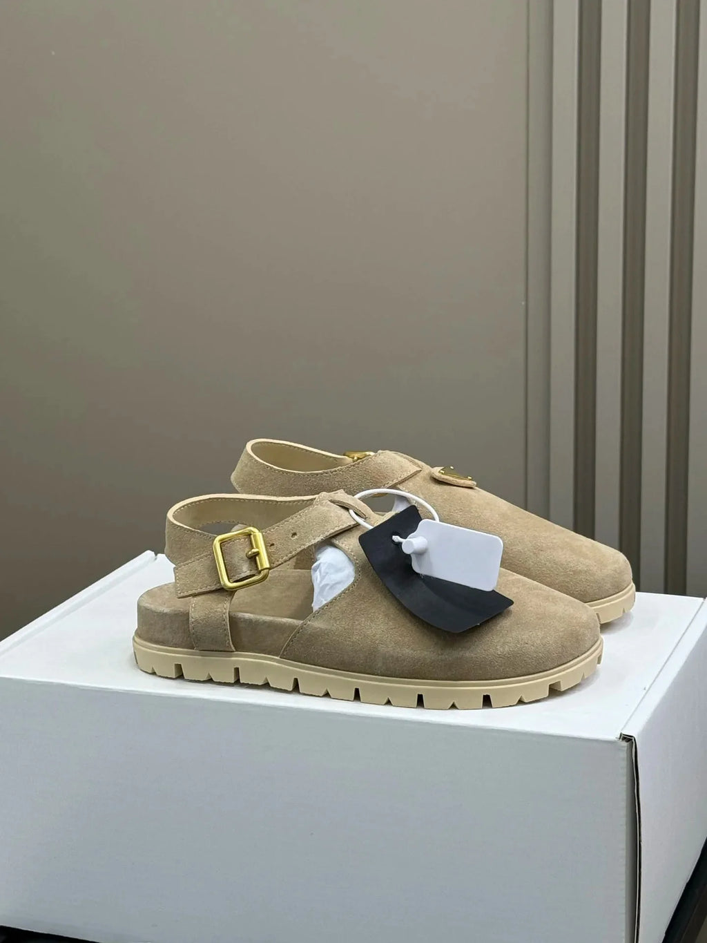 Women's Shoes Suede Buckle Clogs Flat Sandals