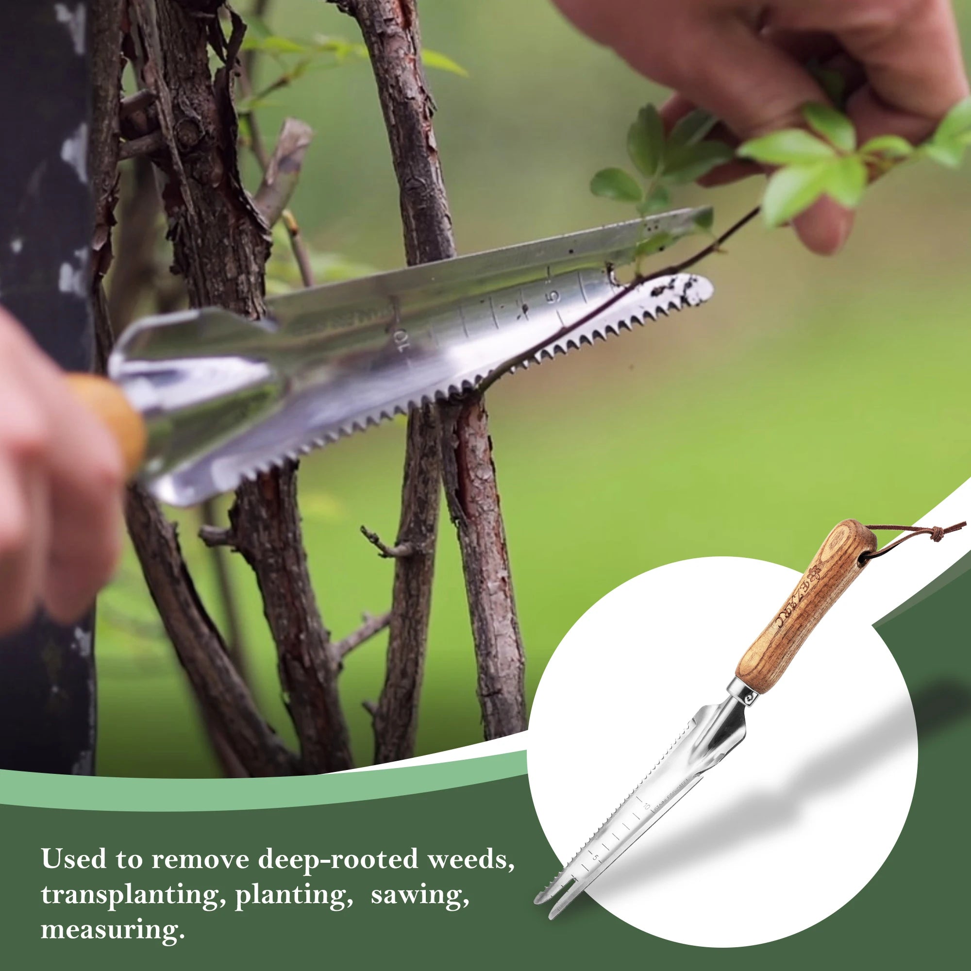EZARC 13 Inch Hand Weeder, Weed Digger Fork for Garden, 5-in-1 Small Garden Hand Tool with Weeding Fork for Multi Gardening Use