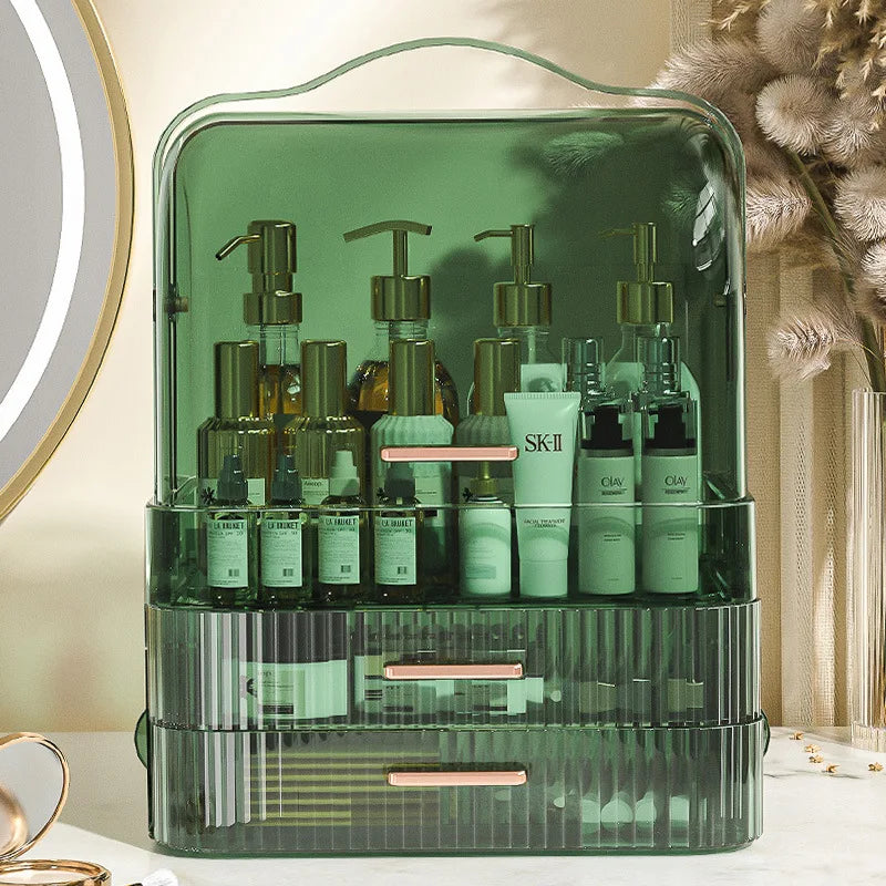 Cosmetics storage box Desktop dust drawer type large-capacity finishing box Multifunctional skin care product storage box
