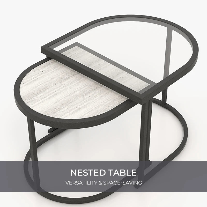 5-Piece Outdoor Furniture Set with Thick Cushions and Coffee Table, Wicker Sofa Conversation Set for Backyard