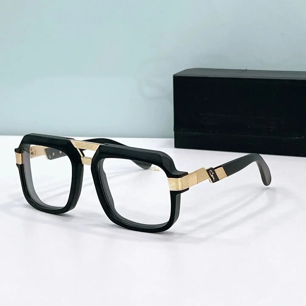 Original CCAZAL MOD669 Luxury Design Square Casual Men Sunglasses Trendy Top Quality Green Acetate Frame Women Couple Eyewear