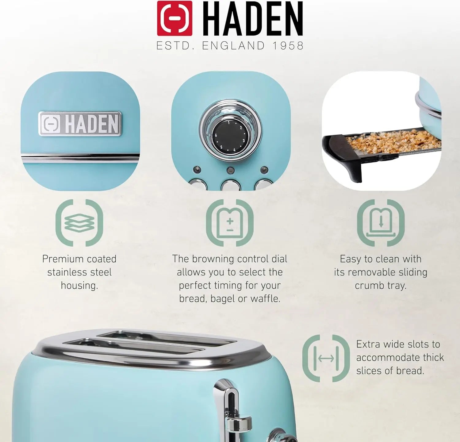 Vintage Programmable Coffee Maker Set with Retro 2-Slice Toaster Stainless Steel 12 Cup Capacity 1.75L/12Cup Kitchen Appliances