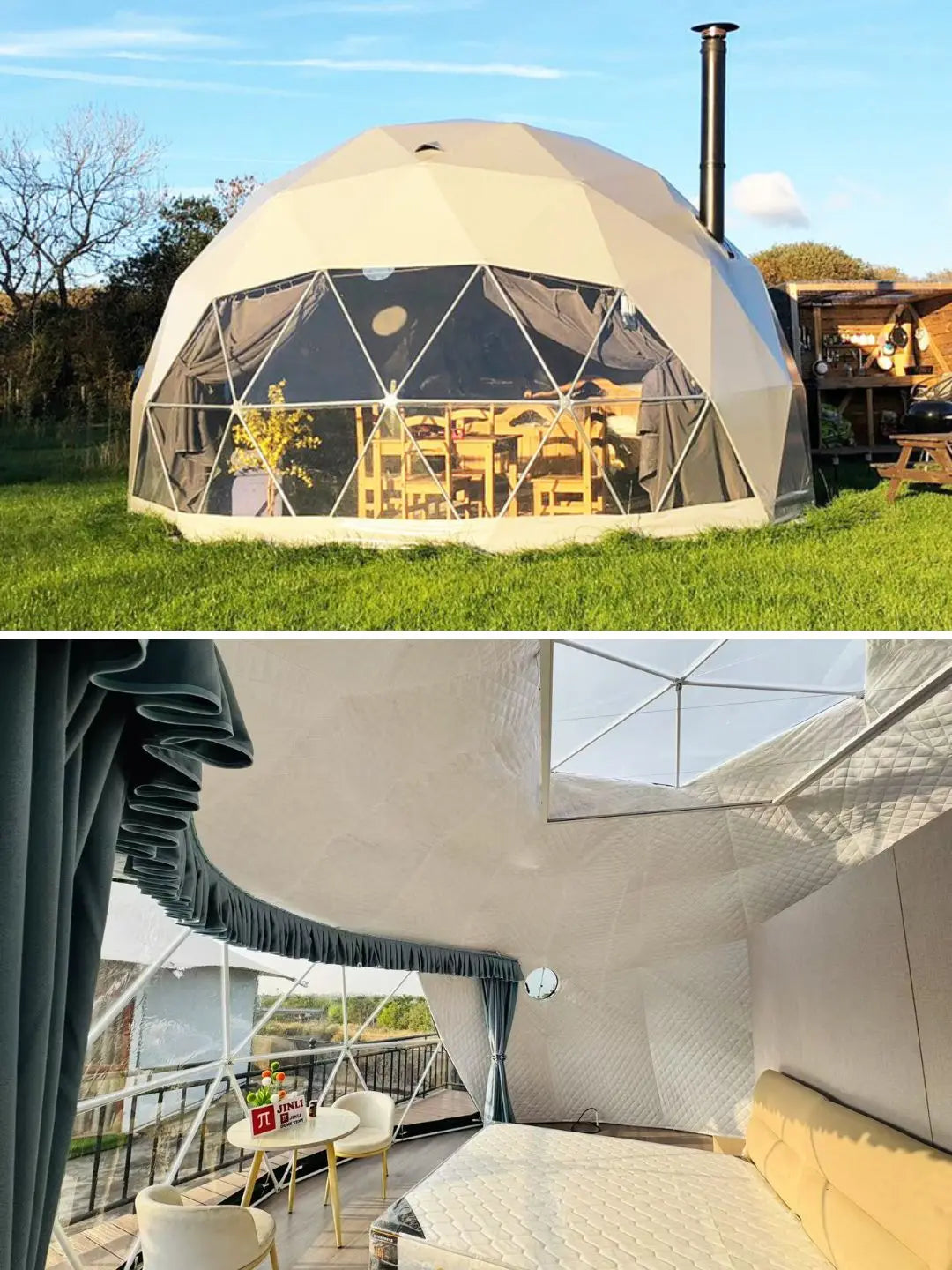 Luxury camping geodesic dome house hemispherical house PVC geodesic dome tent camping dome tent hotel tent for glamping resort