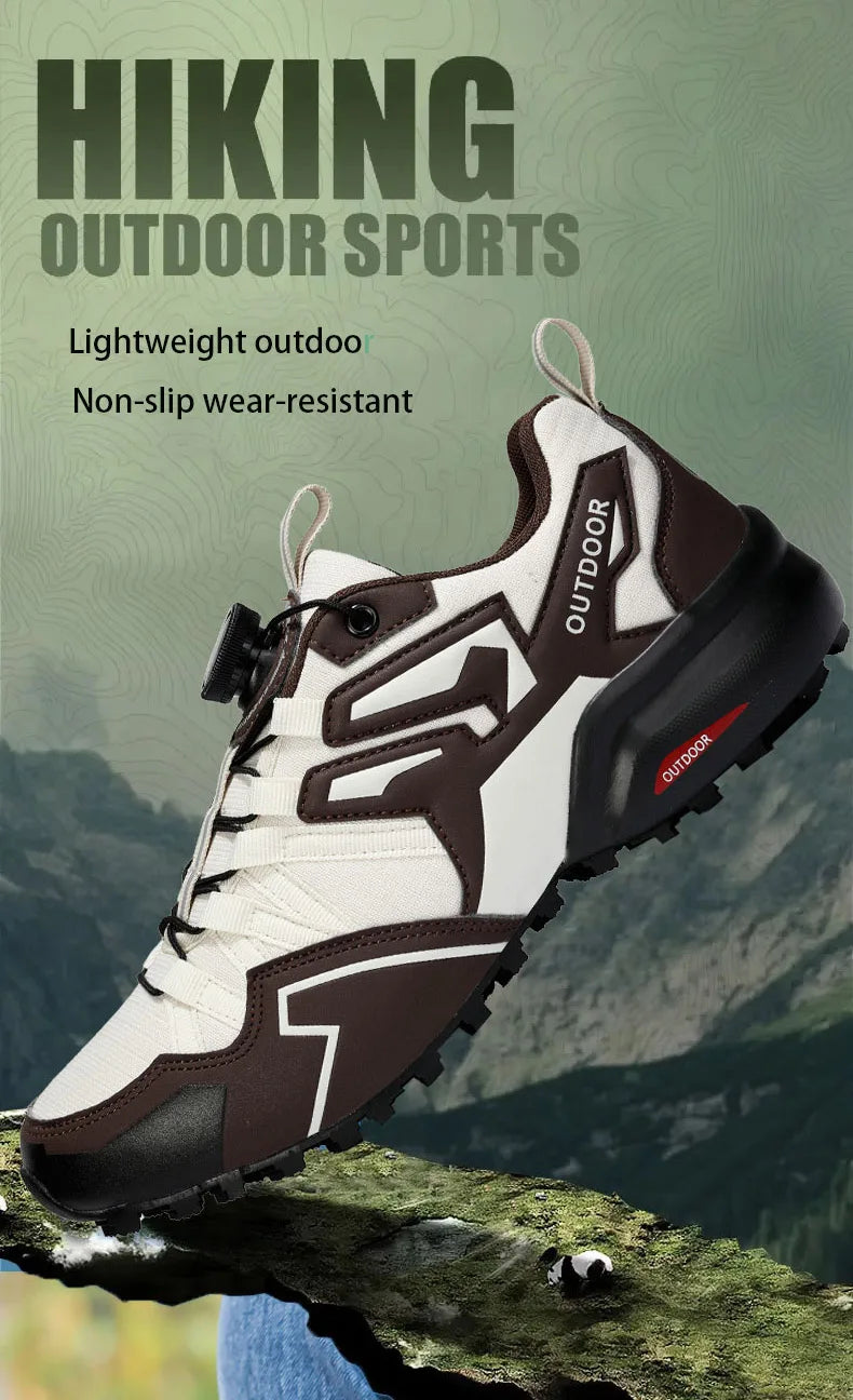 Hiking Shoes Non-Slip Outdoor Cross-Country Travel Shoes Tactical Training Shoes Breathable Casual Lockless Bicycle Shoes Men