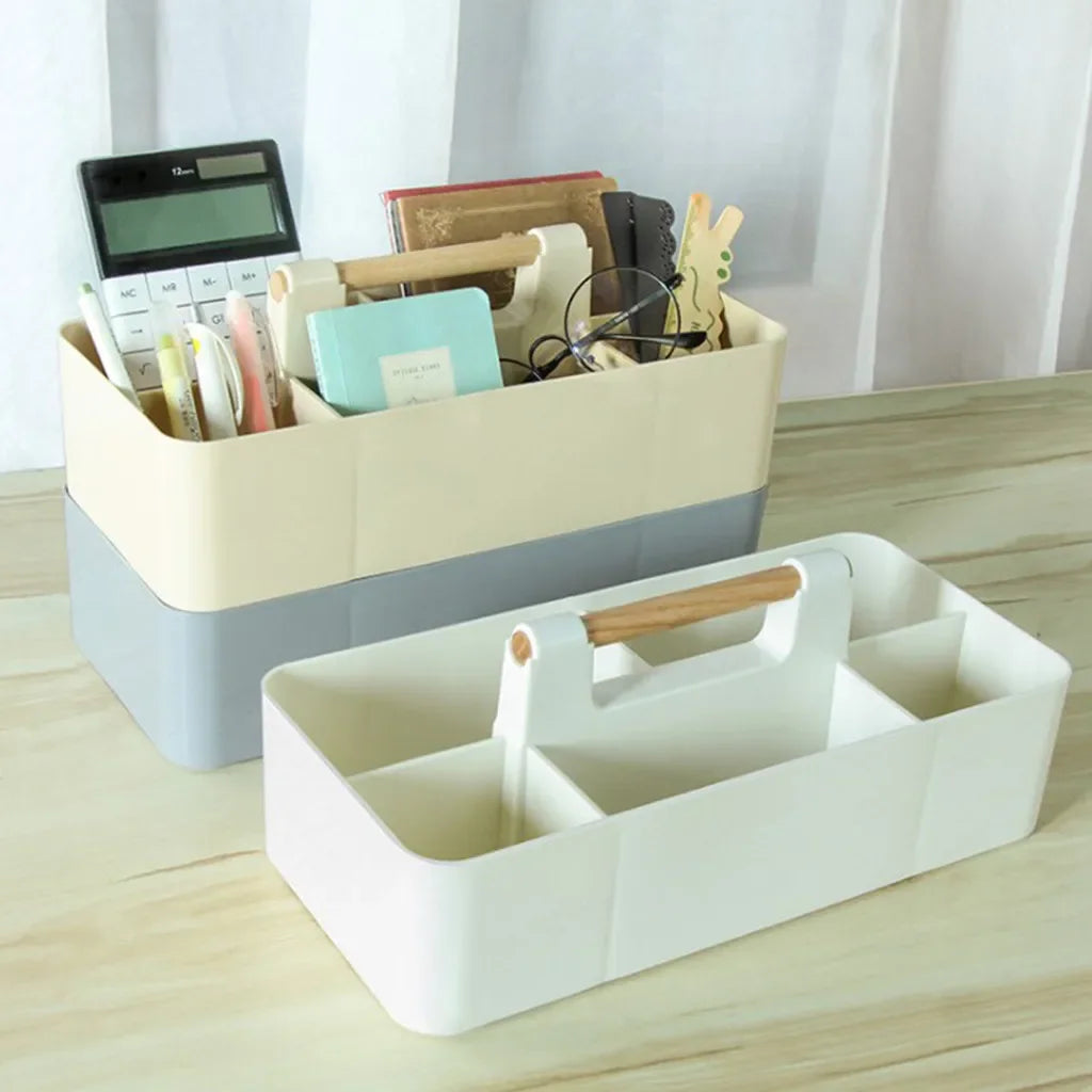 Desk Organizer, Desk Storage Box, Cosmetics Stationery Finishing Box, Multi-functional Detachable Compartment