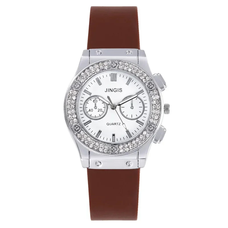 Fashion Women Watches Luxurious Brand Casual Diamond Female Rubber Quartz Wristwatches Simple Sport Clock Relogio Feminino