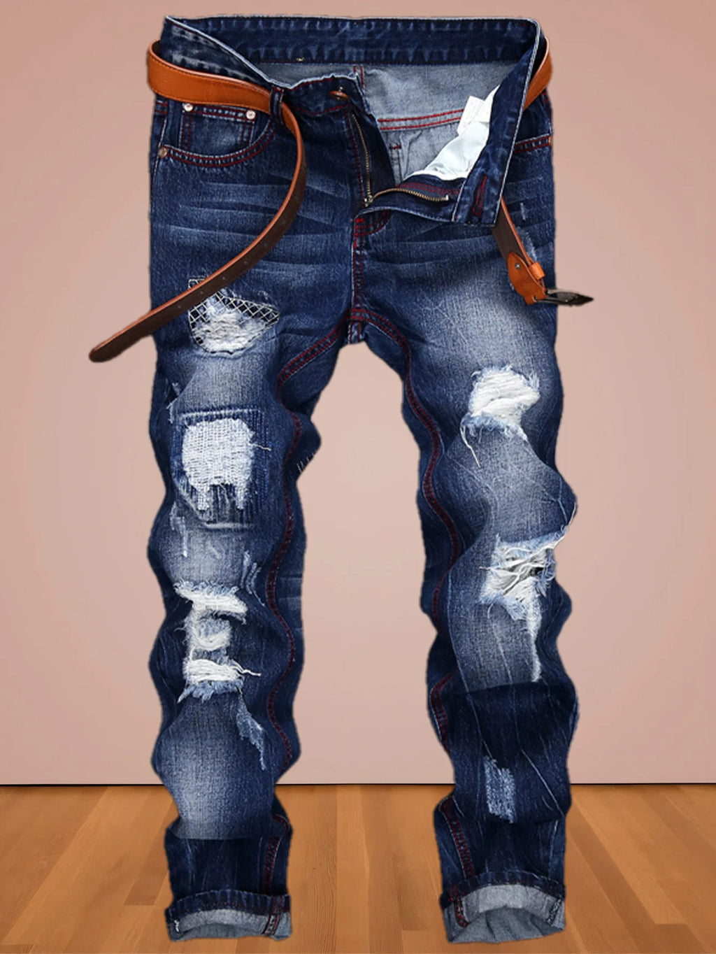 American high street fashion jeans with old holes