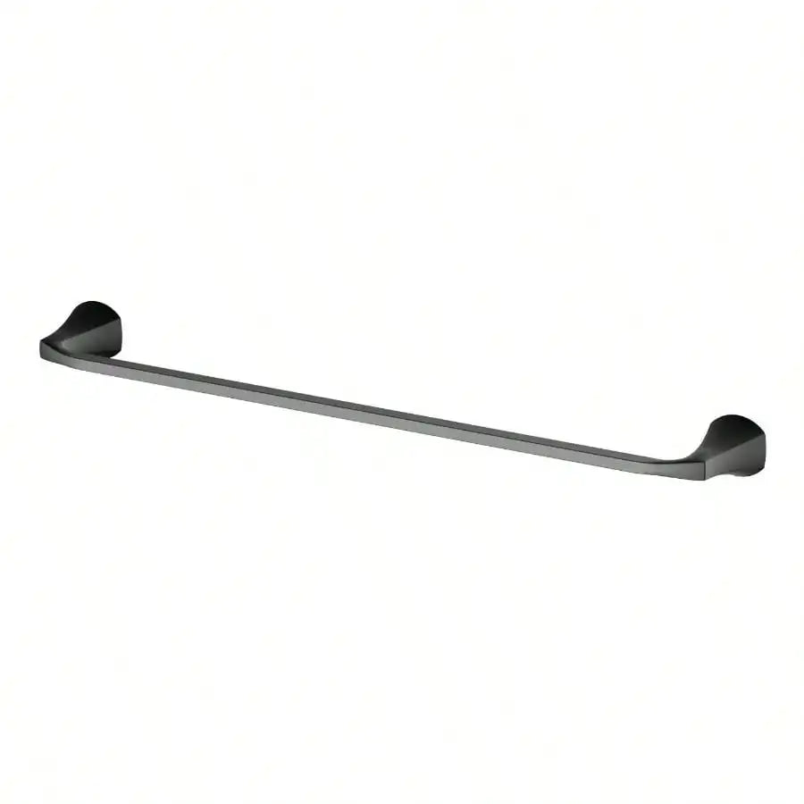 Simple Flare Wall Mount 24 Inch Towel Bar Matte Black for Bathroom Use Durable Metal Finish Rust Resistant Strong Holding Power