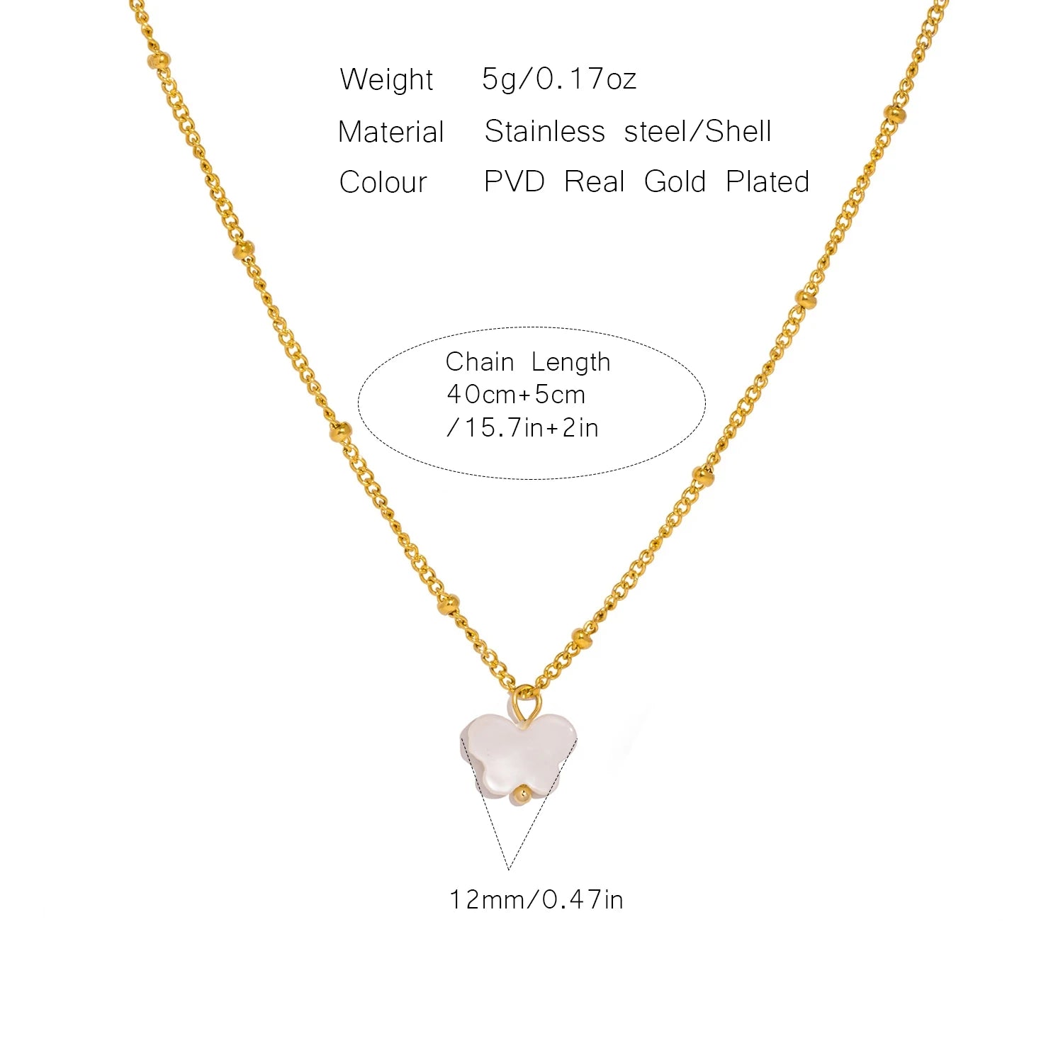 Fashion White Shell Sakura Pendant Necklace Vintage Stainless Steel Metal 2024 Exquisite Charm Flower Jewelry Gift