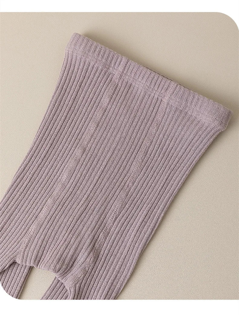 Children Fashion Tights Baby Girl Pantyhose Cotton Knitted Stocking Toddler Kids Solid Leggings Casual Pants For 0-12Y