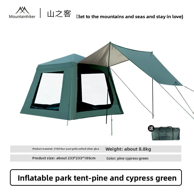 Mountainhiker Outdoor NewInflatable Cabin Quick Setup Overnight Rainproof Thickeneded Multi-person Picnic Cabin Family Park Tent