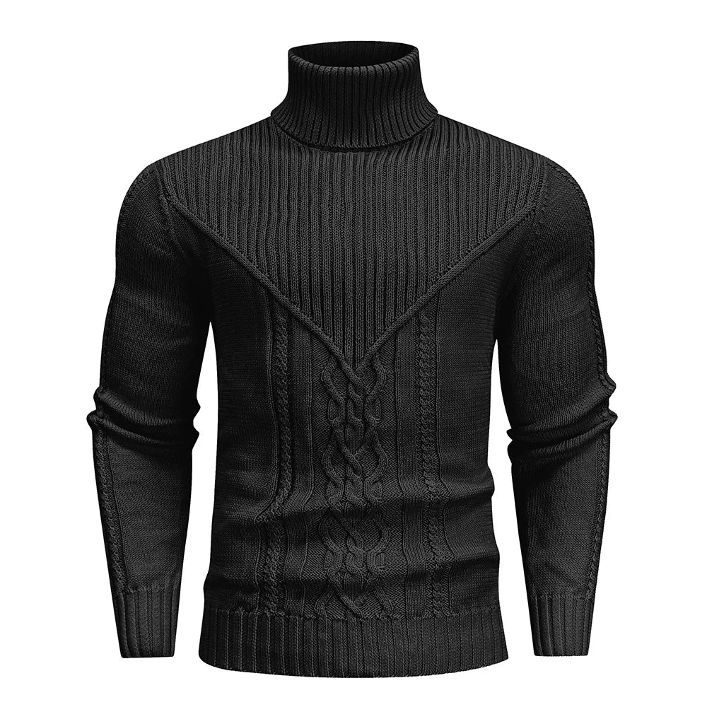 Men's Sweater Winter Slim Fit Crewneck Pullover Casual Chunky Cable Knit Comfort Heavy Long Sleeve Warm Solid Sweaters US Size