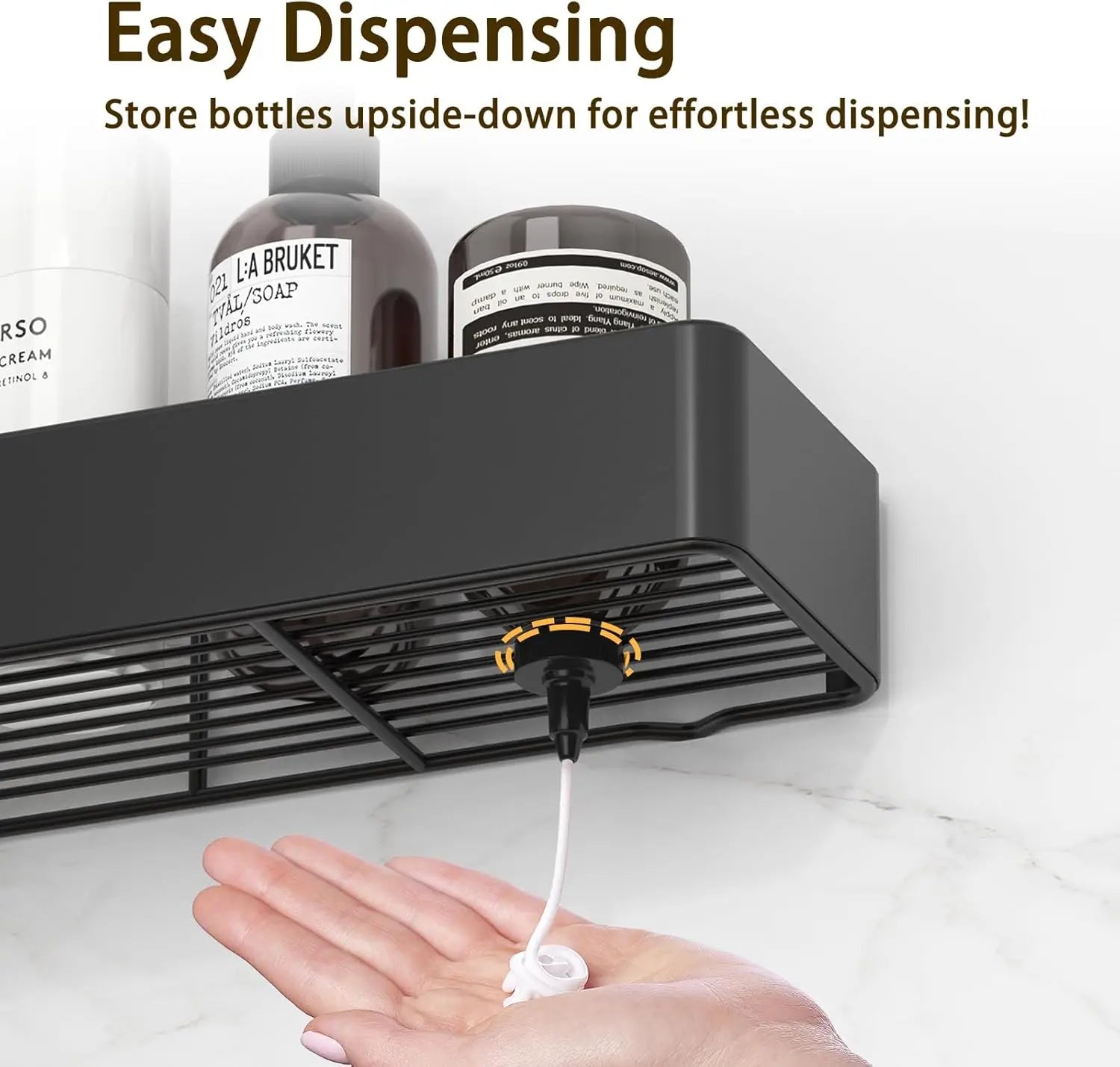 Adhesive Shower Shelves with Soap Holder 4 Hooks no Drilling Bathroom Organizers and Storage Racks