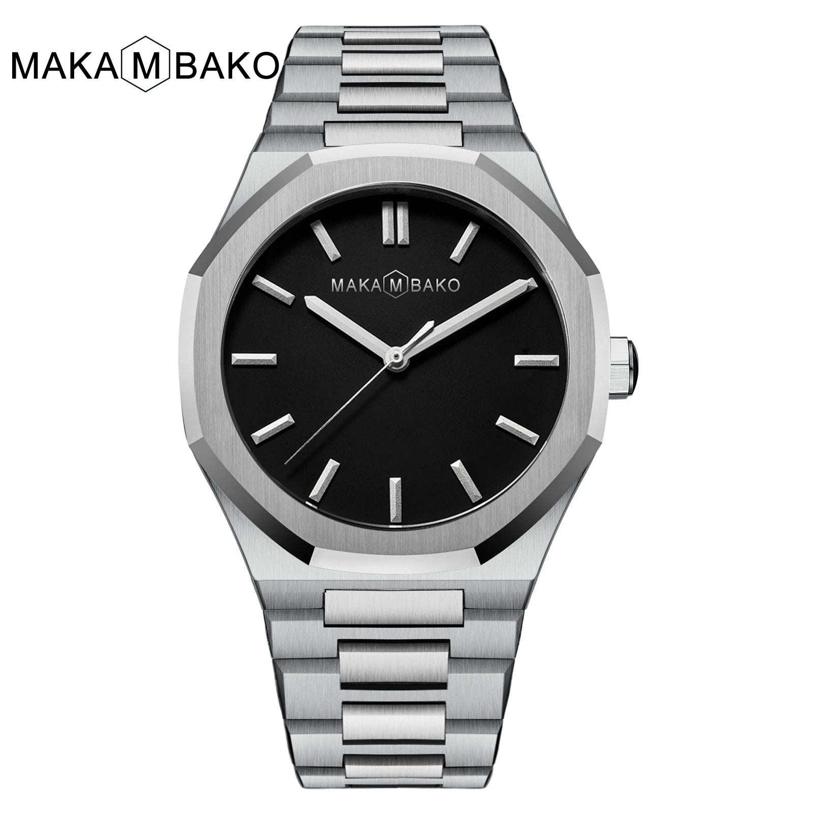 Black Mens Watch With Original Japanese MIYOTA 2035 Quartz Movement 40mm Business Style Stainless Steel 3Bar Watch for Men reloj