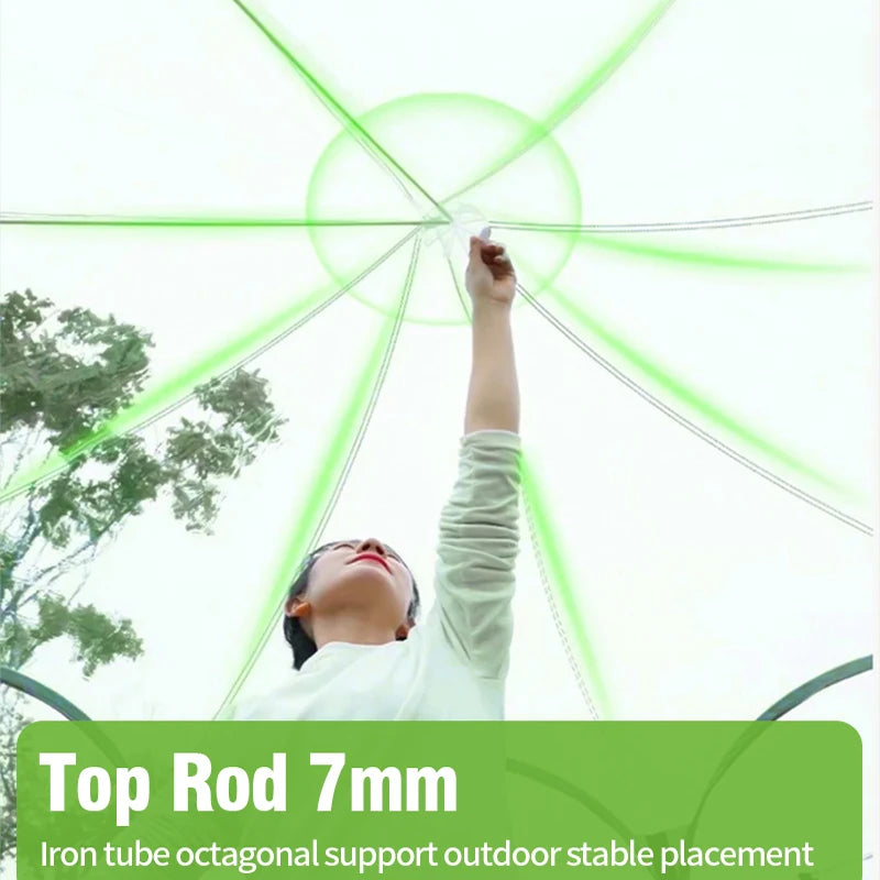 Outdoor Dome Starry Sky Tent, 4-8 Person Transparent Folding, Wind/Rainproof, Quick Setup, 6/8 Sided Camping Tent for Stargazing