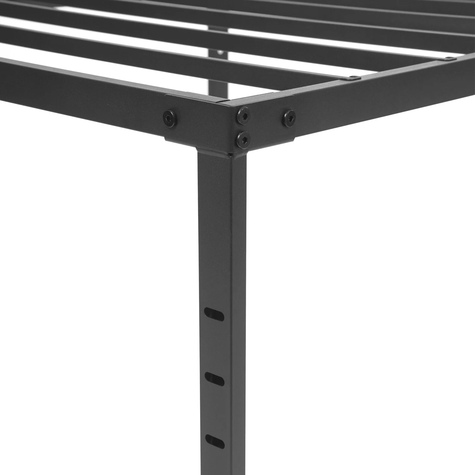 Heavy Duty Metal Bed Frame 95 x 189cm Noise Free Black Bed Frame Queen Size Easy Assembly