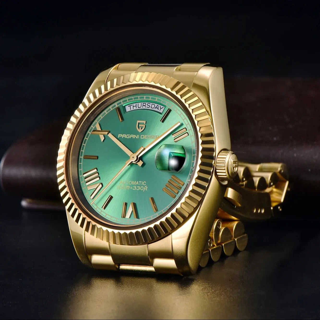 PAGANI DESIGN 2025 New Gold Green 40MM Date Week Men's Watches Automatic Watch Men AR Sapphire Glass NH36A Mechanical Wristwatch