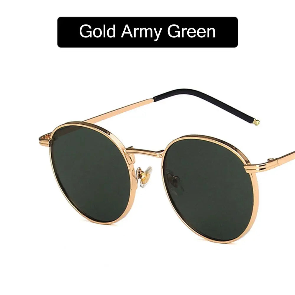 Fashion Women Men Sunglases Round Sun Glasses Women's Metal Frame Eyewear Men Fishing Glasses Hip Hop Metal Frame UV400 Shades