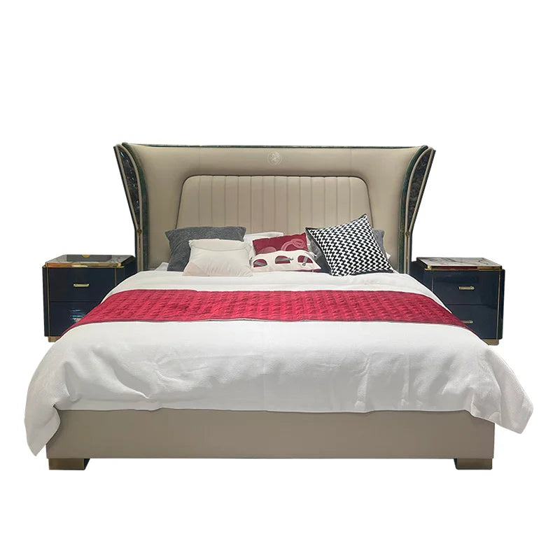 High Quality Light Luxury Bed Frame Luxury Modern Fashionable Bed Aesthetics Minimalist Camas De Dormitorio House Accessories