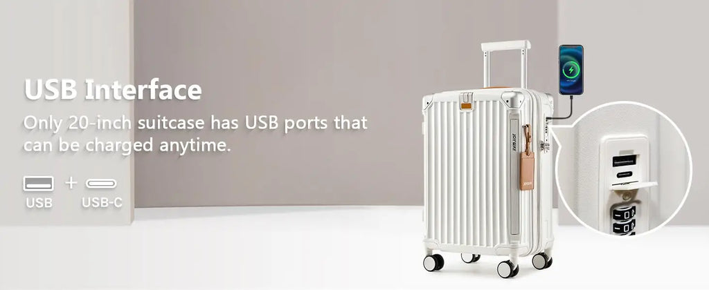 Joyway 20 inch Single Luggage Suitcase, Expandable Lightweight Durable, with Cup Holder, TSA Lock, Spinner Wheels