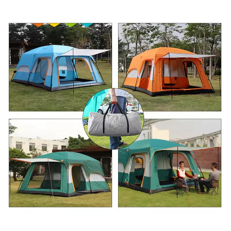 2025 Upgraded Version Two Bedroom One Living Room Windproof Waterproof Folding Tent Portable Family Camping Tent