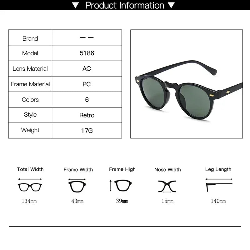 2025 Round Cat Eye Sunglasses Men Brand Designer Vintage Driving Sun Glasses Fashion Retro Male Shades Women Oculos De Sol