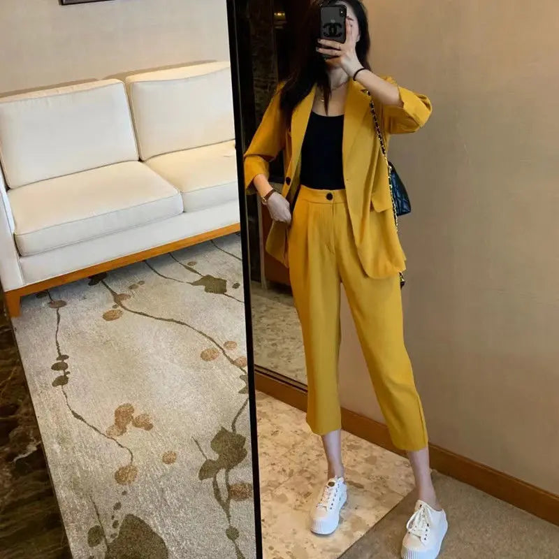 Casual Suit Jacket Two Piece Sets for Women office Fall Outfits Fashion Women's Blazer and Pants Suits Set 2 Elegant Pieces 2024