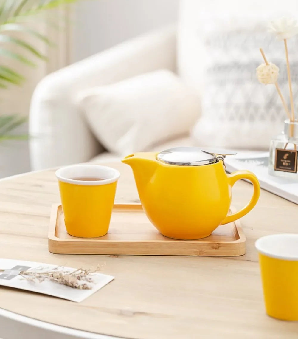 350ml Mini British Ceramic Pot with Filter Handbrewed Coffee Pot Appliance Set Large Portable Teapot Afternoon Christmas Gift