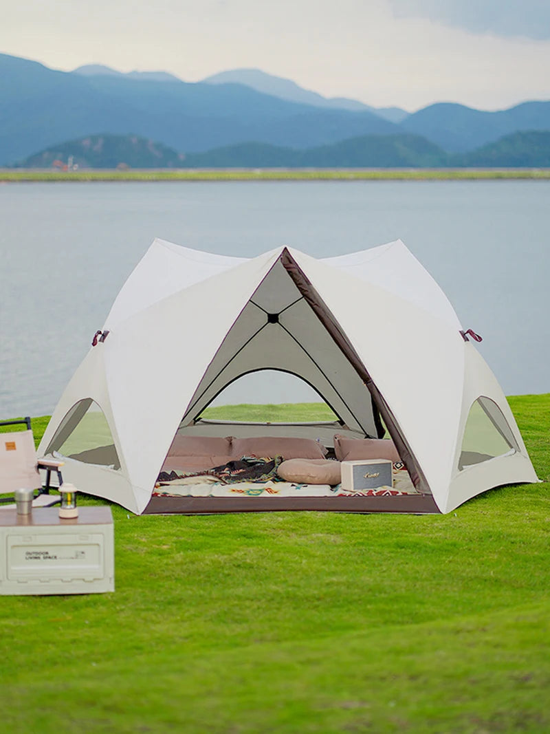 Lohascamping One-touch beach tent Awning tent Outdoor Automatic Quick-opening Tent Rainproof Hexagonal Camping Pop Up Tent Big