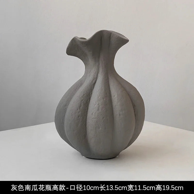 Livetai Wabi-Sabi Handmade Ceramic Vase, Organic Artistic Flower Pot for Living Room, Study & TV Console, Modern Boho Decor