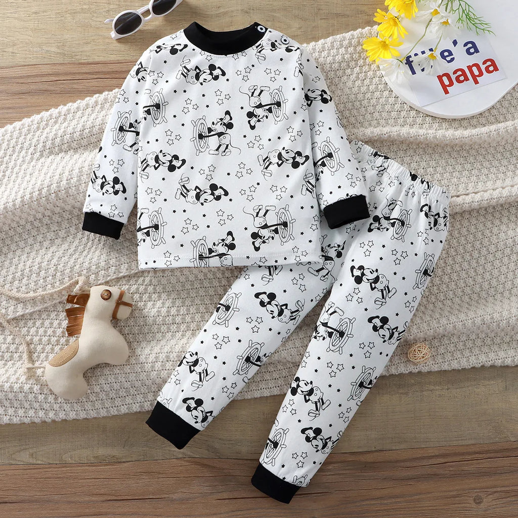 Baby Boys Clothes Sets cotton Bear Boys Girls Long Sleeve Top +Pants 2pcs Kids Clothes pajamas Suit