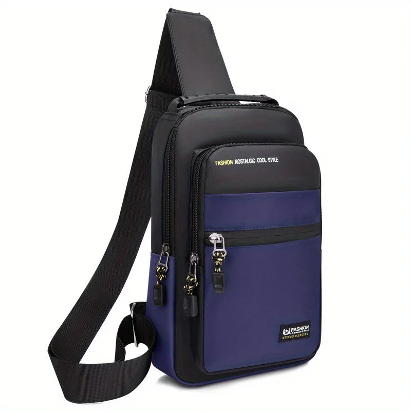 1pc Men's Casual Crossbody Bag, Fashion Sports Travel Oxford Cloth Sling Bag