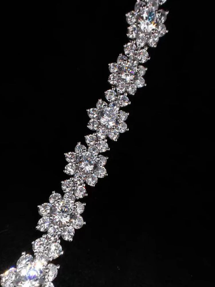 925 Sterling Silver 18K Gold Full Sky Star Necklace with Moissanite, a fashionable gift for mom, suitable for birthdays, wedding