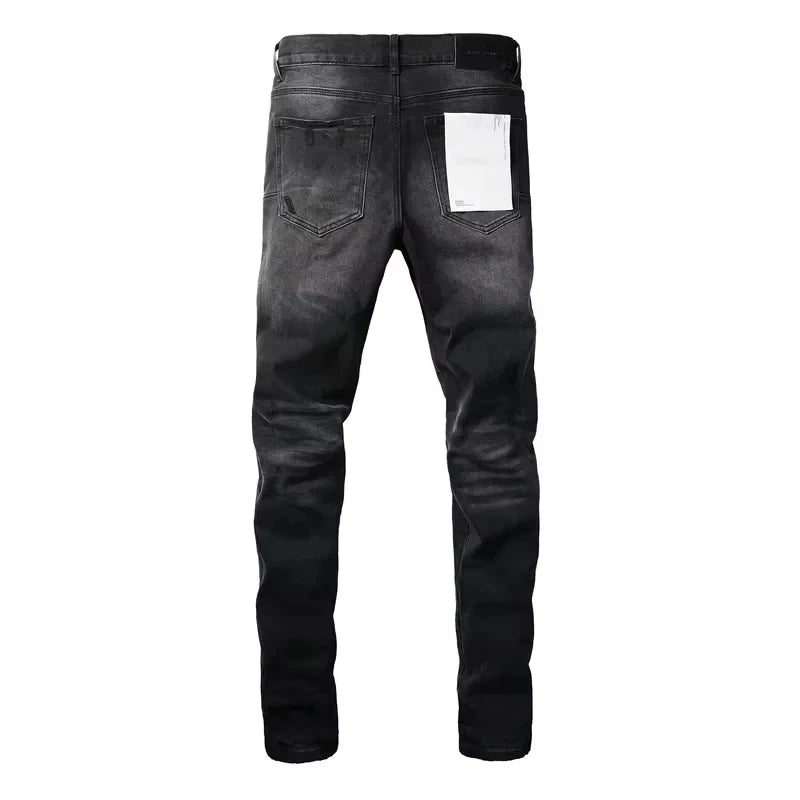 Men Jeans American High Street Black Pleated Basic Model New Fashion Trend High Quality Jeans