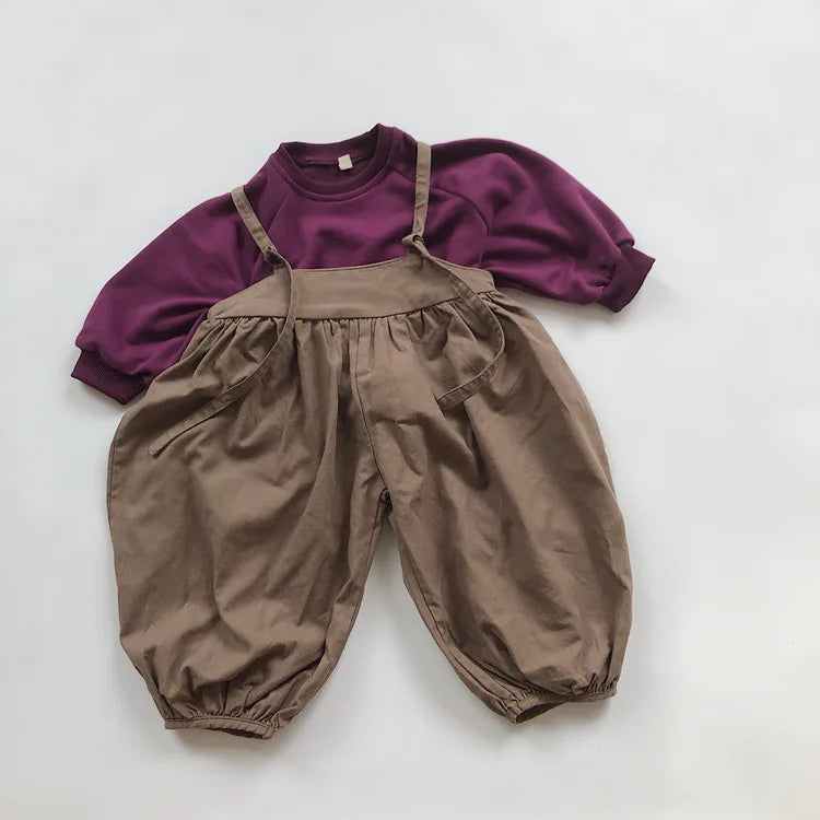 Autumn New Children Casual Sweatshirt For Boys Girls Long Sleeve Sweatshirt Solid Baby Loose Pullover Cotton Kids Clothes