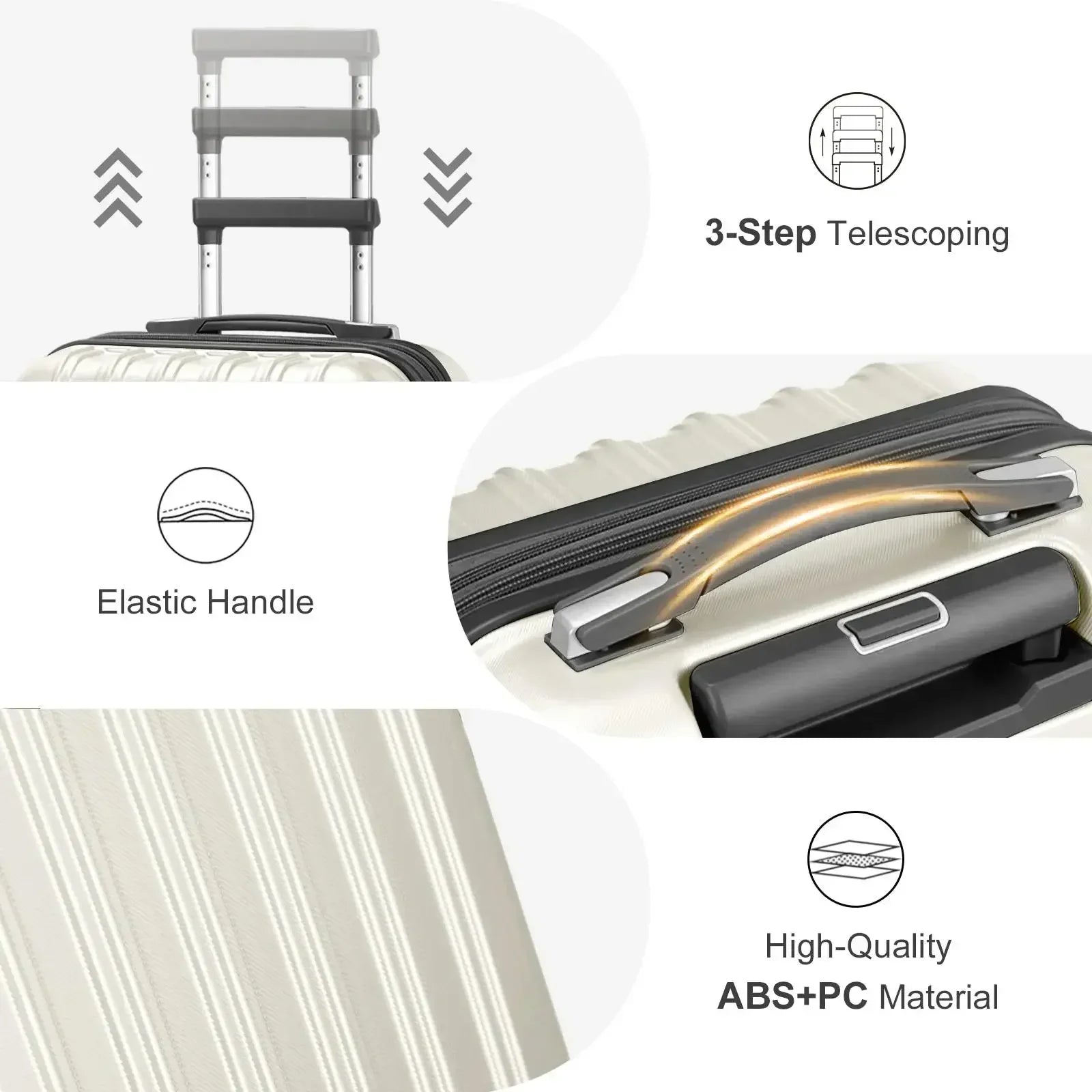 2 Piece Lightweight Luggage Set - 20 Expandable Hardside Carry-On & 14 Mini Cosmetic Case