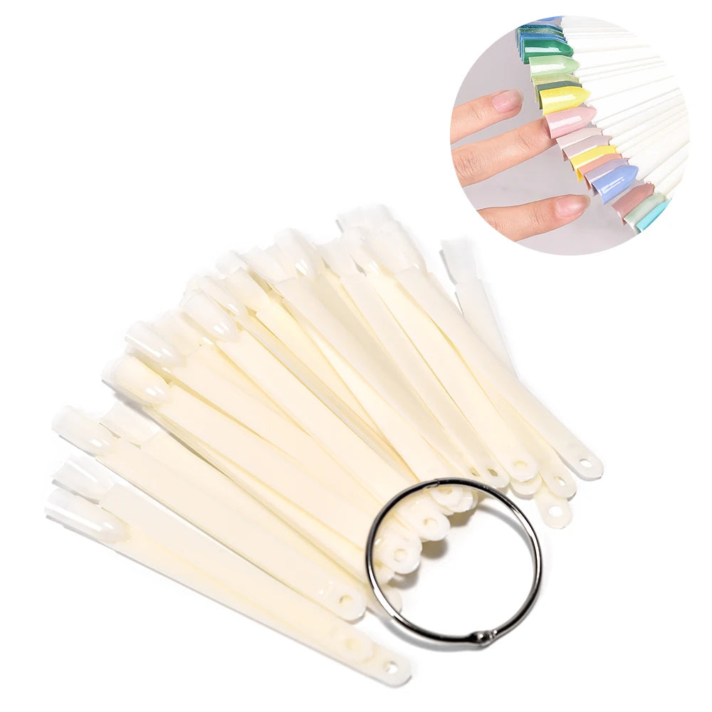 False Nails Tips Display Sticks Clear Nail Swatch Nail Gel Polish Showing Chart Manicure Polish Practice Training Display Board