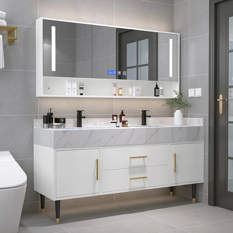 Bathroom Cabinet Washbasin Bathroom Combination Simple Household Toilet Furniture Solidbathroom Modern Vanity With Sink 24