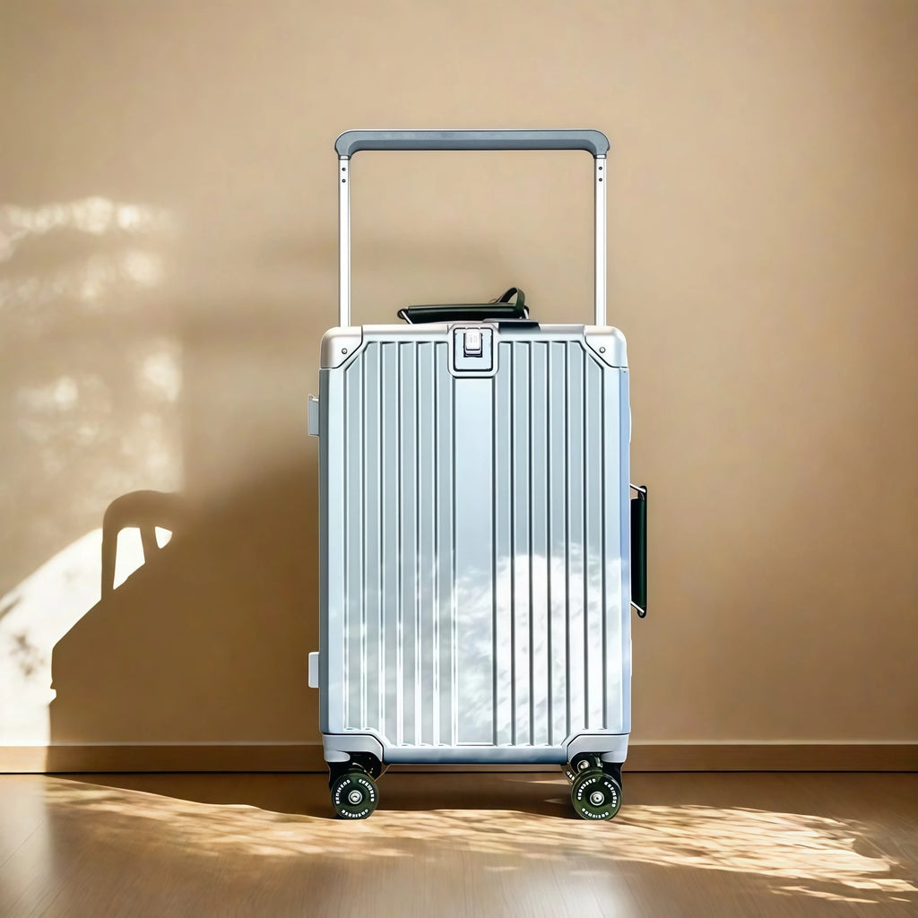 Wide Handlebar Rolling Luggage Large Capacity Travel Aluminum Frame Trolley Suitcase with Colorful Silent Spinner Wheel TSA Lock