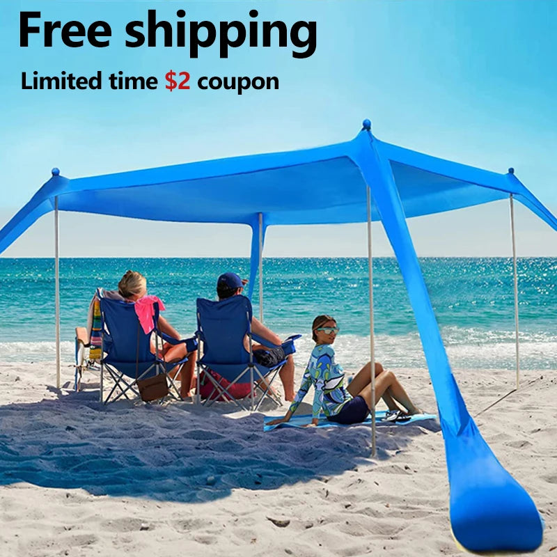 Camping Tent Windproof Pop Up Awning Outdoor Beach Sun Shade UV Ultralight Beach Canopy Tents for Camping Fishing Picnics
