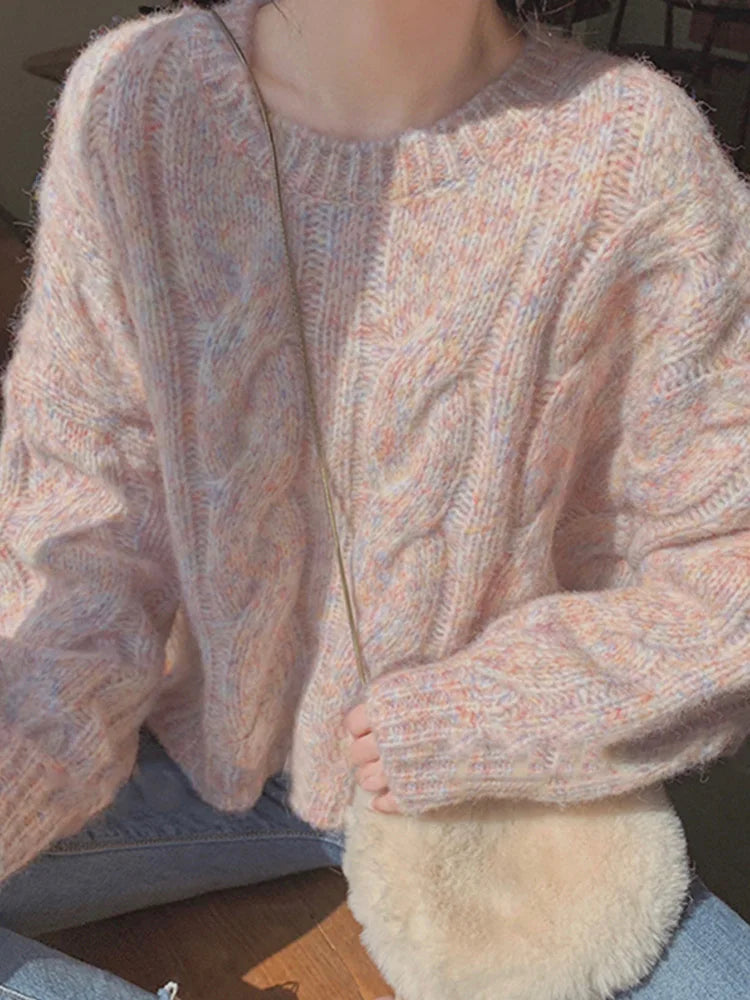 New Fashion Pullovers Knitted Short Sweaters Women Autumn Winter Long Sleeve Women's Sweater Office Lady Elegant Winter Tops