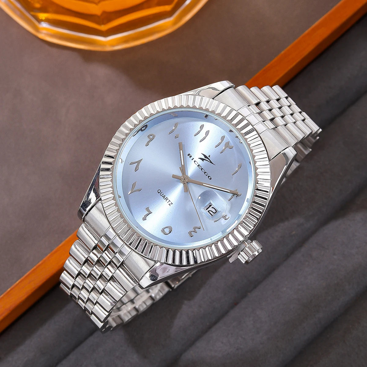 New Men Date Watches High-end Luxury Casual Calendar Stainless Steel Business WristWatch Leisure Sport WristWatch Clock